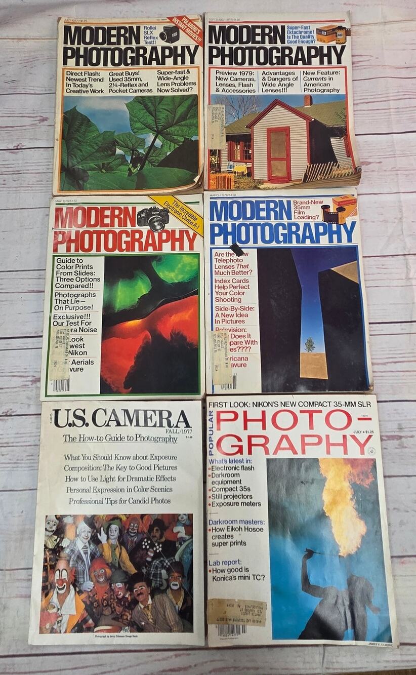 Lot of 6 Photography Magazines, Modern Photography, U.S Camera